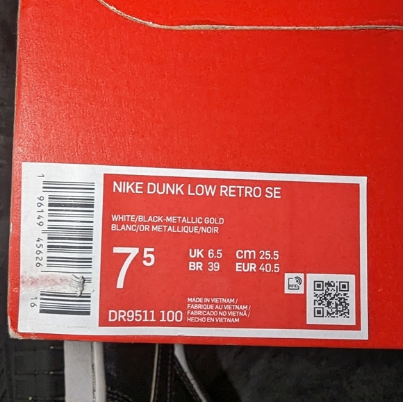 Nike dunk low retro White/black/metallic gold - Picture 10 of 13